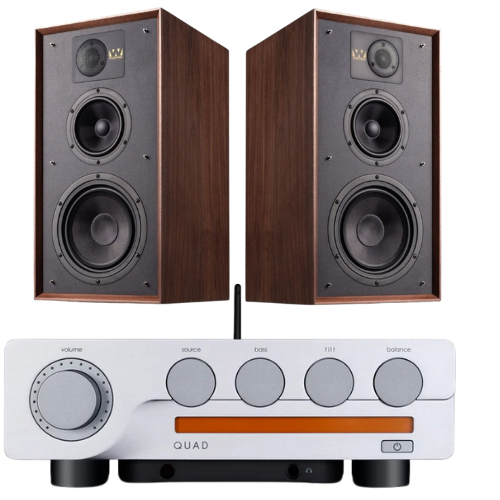Quad 3 integreret fporstærker og Wharfedale Linton Højttalere akke